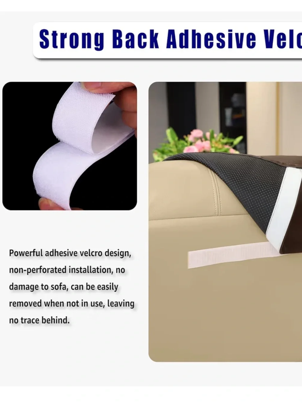 Vinyl Leather Waterproof Headrest Cover for Furniture - BROWN